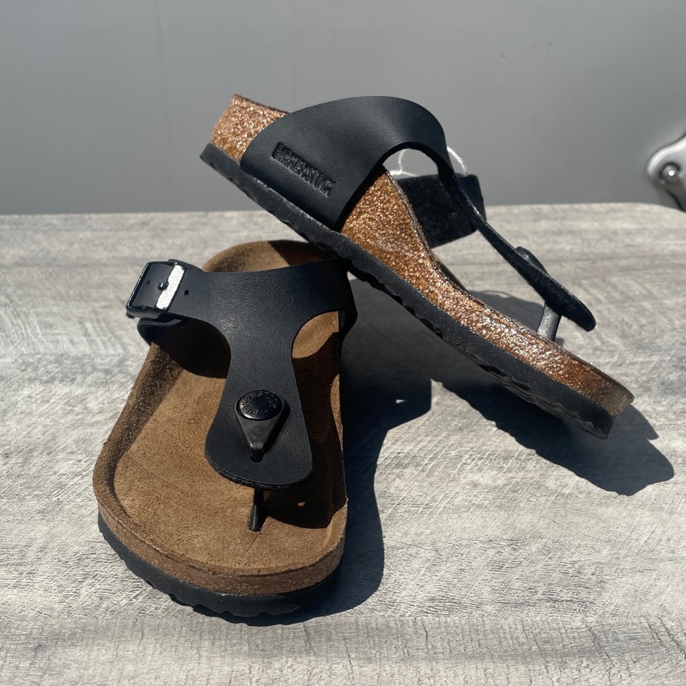 Birkenstock Gizeh Kids Black Birko-Flor Thong Sandals Size 30 190 L9 M12